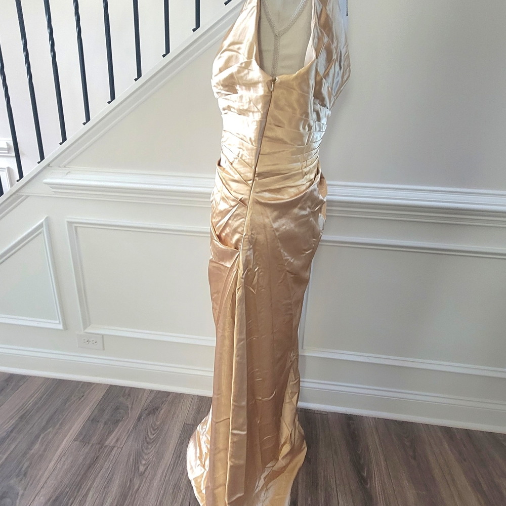JJs House Champagne (Gold) Satin Wedding/Special Occasions Formal Gown SZ-16 - Picture 13 of 16